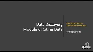 Data Discovery - Module 6: Citing Data