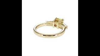 Atyaza Inc Yellow Gold Yellow Sapphire and Diamond Engagement Ring ATZR 0784
