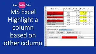 How to highlight one column based on other column in MS Excel #condtionalformatting #excel
