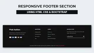 Responsive Footer Using html css and Bootstrap | Footer Design html css