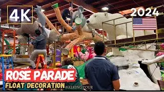 Rose Parade 2024 Float Decoration New Year , Pasadena, Los Angeles California 4K USA