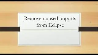How to remove unused imports from Eclipse
