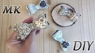 Блестящий бант с цветочками