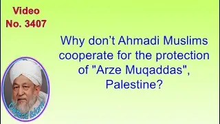 Why don’t Ahmadi Muslims cooperate for the protection of "Arze Muqaddas", Palestine? 3407