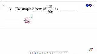 Class 8 TN Maths 1. RATIONAL NUMBERS.  Recap  3. The simplest form of 125/200