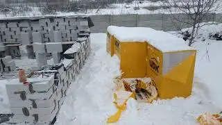 Кладка зимой газобетона ЮДК.Банька Харьков.