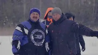Гонки по льду на квадроциклах. 
