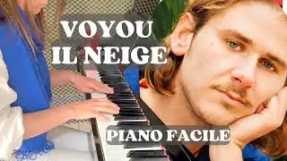 Voyou - Il neige PIANO FACILE partition pour débutants l Doigtés - paroles - pédale |