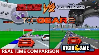 🎮 Top Gear 2 (SNES Vs Mega Drive) Real Time Comparison