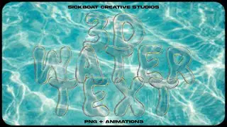 Liquid Glass: Water Text | 3D Water Text Effect (PNG + Animations)