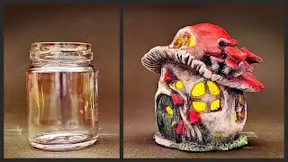 ❣DIY Mushroom House Using a Jar❣