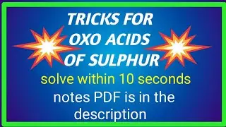 Tricks for oxo acids of sulphur,|| jee main ,jee advanced,neet ,iiser, niser aims Mcet  kcet
