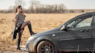 ALL CAR STUCK VIDEO IN BOOSTY || Car stuck girls mud high heels dirty shoes