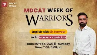 MDCAT Week of Warriors | Live Session MDCAT English | Pronoun & Vocabulary