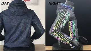 Reflective iridescent printing fabric for reflective jacket design -DAY&NIGHT