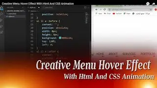 Creative Menu Hover Effect With Html And CSS Animation | DEVELOPER RASIDUL