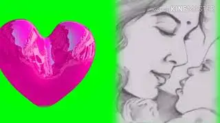 green screen Spinning heart animation effect with mother