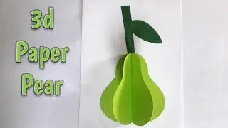How to make paper pear - 3d craft - easy - paper pear 🍐🍐🍐- nupur's handicrafts