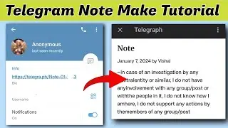 Telegram Note Make Tutorial | telegram bio me personal details link kese create kare | telegram data