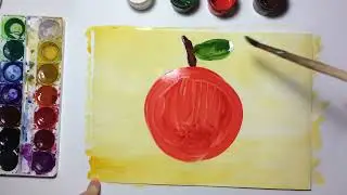 #59. Натюрморт "Яблоко". Рисуем с детьми 3-4 лет.