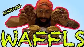 24 waffle  CHALLENGE, MUKBANG!!