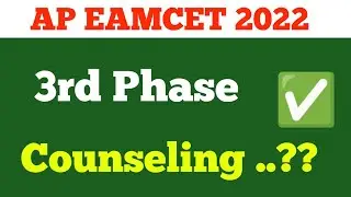ap eamcet 3rd phase Counseling..?