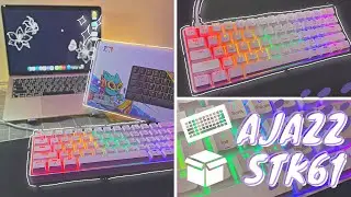 💕 BUDGET Keyboard ⌨️ - Ajazz STK61 White - Blue switch - RGB | Unbox 📦✨ / Typing sound 🔈🤍