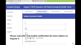 CRUD operation in Angular 6 with material design  2