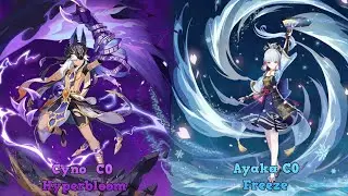 C0 Cyno Hyperbloom & C0 Ayaka Freeze | Spiral Abyss 3.3 9 stars | Genshin Impact