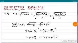 Denesting radicals