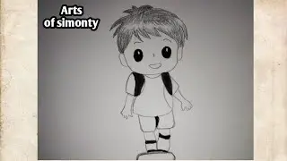 how to draw baby boy with a school bag || pencil sketch drawing || easy to draw a baby boy