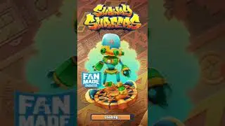 playing subway surfers in air and with magical skateboard in an subway version