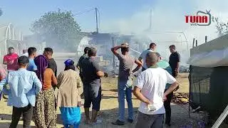 İşçilerin kaldığı baraka alevlere teslim oldu