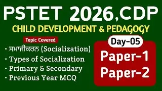 PSTET 2024 | PSTET CDP Preparation | Day-5 |  PAPER-1, PAPER-2 | Study Fighters CDP