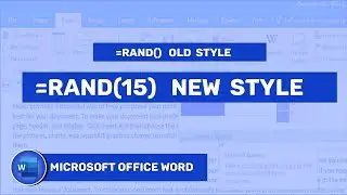 RAND()| Rand.old()| How to use Rand() Option in Microsoft Word? || Random Text || By Hari Sir