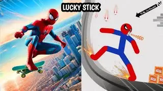 Spiderstickman vs Spiderman Funny Moments and Epic Moments / Stickman Dismounting