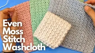 🧶 How to Crochet: Even Moss Stitch | Washcloth Wednesday Video #1 | Step by Step Beginner Friendly