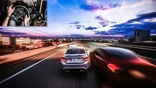BMW M2 Cutting Up Through Traffic | Assetto Corsa | Steering Wheel Gameplay