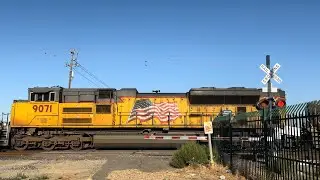 UP 8018 Z-Train Intermodal South - Calaveras Bike Trail/ McAllen Pvt. Railroad Crossing, Stockton CA