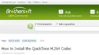 How-To Install The Quicktime H.264 Codec