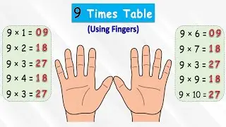9 Times Table using fingers (Multiplication table 9)