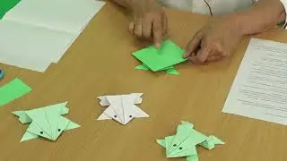 Craftsmanship Circle. Making a paper jumping frog
