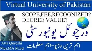 Virtual University Degree value| scope|HEC RECOGNISED |FEE|