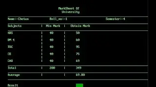 Mark sheet || Report Card of Student in C Language