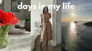 VLOG | spring sewing, whidbey island, grwm