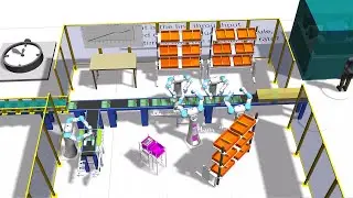 Semiconductor Chip Production Quality Control: Cobots Dual Arm Robots Working Harmoniously