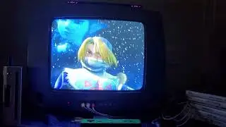 Super Smash Bros Melee Opening playing on a CRT TV