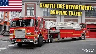 *Tiller Drift* [Seattle] Fire Department *NEW* Ladder 4 Responding