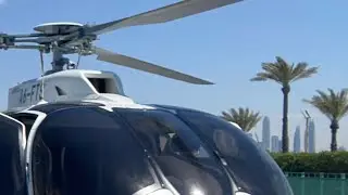 Helicopter flight over Dubai