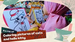 Coloring Pictures of Cats and Hello Kitty
